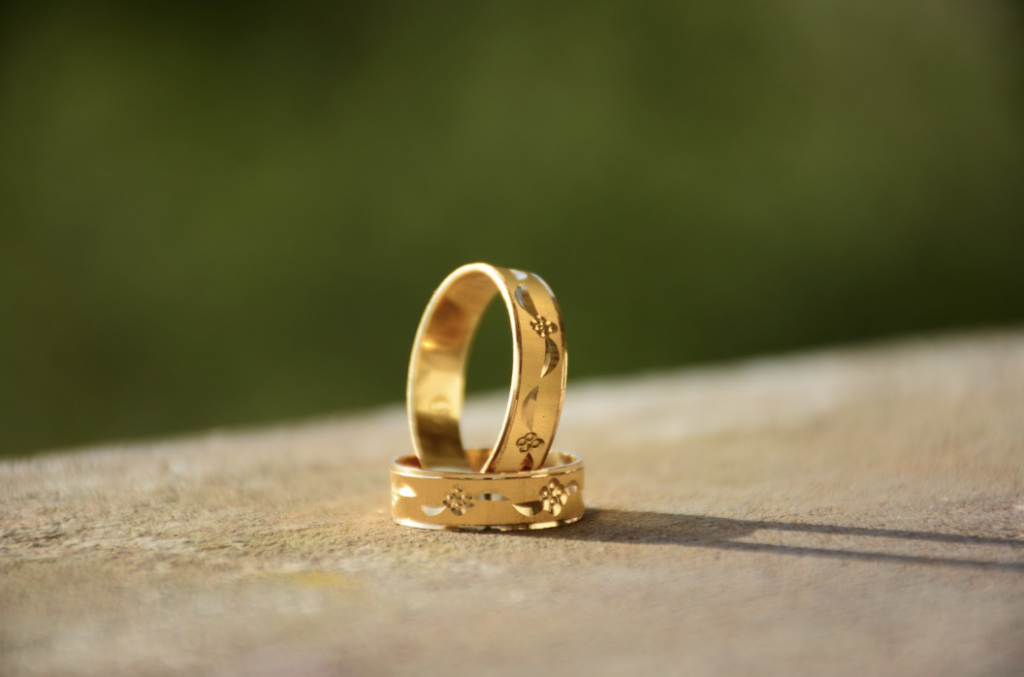 two gold rings