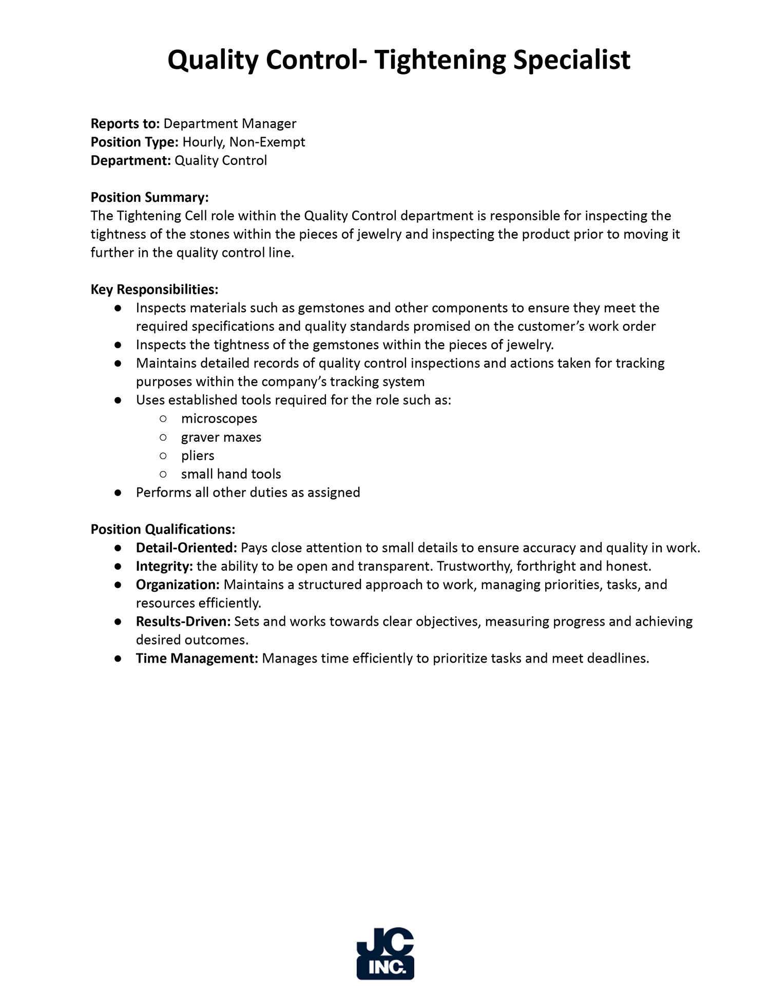 Job Description